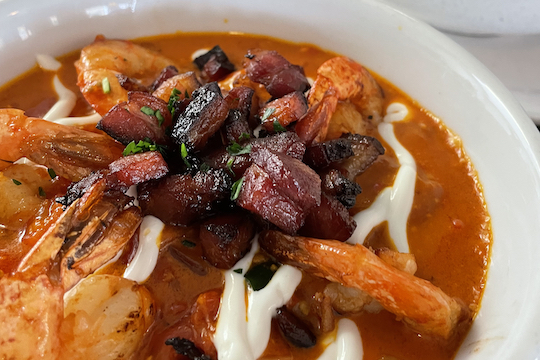 Shrimps and Grits w/ Tabasco Gravy